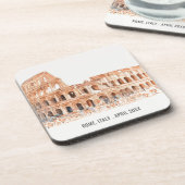 Kolosseum Rom Italien Wasserfarbe Italien Reisen Getränkeuntersetzer (Linke Seite)