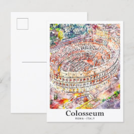 Kolosseum Rom Italien Wasserfarben Sketch Hand zei Postkarte