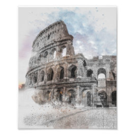 Kolosseum Watercolor Rom Italien Fotodruck