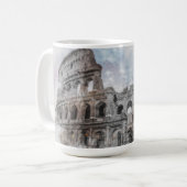 Kolosseum Watercolor Rom Italien Kaffeetasse (Vorderseite Links)