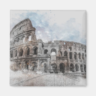Kolosseum Watercolor Rom Italien Magnet