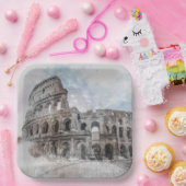Kolosseum Watercolor Rom Italien Pappteller (Party)