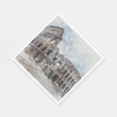 Kolosseum Watercolor Rom Italien Serviette (Ecke)