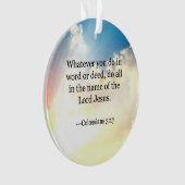 Kolossian 3:17, Christliche Bibelschrift, Ornament (Vorderseite)