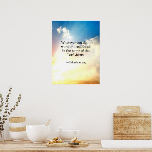 Kolossian 3:17, Christliche Bibelschrift Poster (Küche)