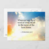Kolossian 3:17, Christliche Bibelschrift Postkarte (Vorne/Hinten)
