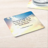 Kolossian 3:17, Christliche Bibelschrift, Rechteckiger Pappuntersetzer (angewinkelt)