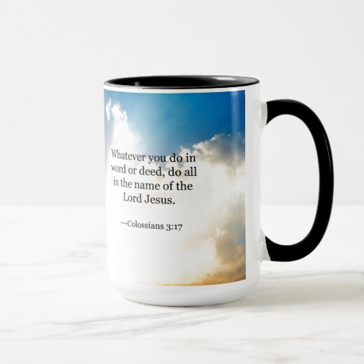 Kolossian 3:17, Christliche Bibelschrift Tasse (Rechts)