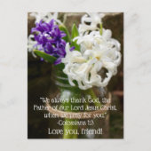 Kolossians 1:3 Hyacinth Postcard Postkarte (Vorderseite)