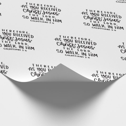 Kolossians 2:6 Bibelpackpapier Geschenkpapier (Ecke)