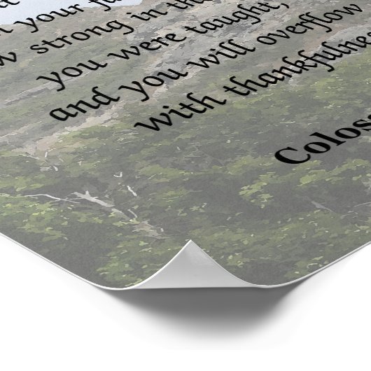 Kolossians 2:7, Bibelverse Poster (Ecke)