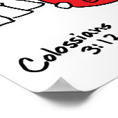 Kolossians 3:12 Red Heart Poster (Ecke)