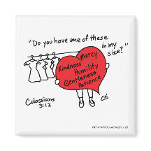 Kolossians 3:12 Rotes Herz Magnet