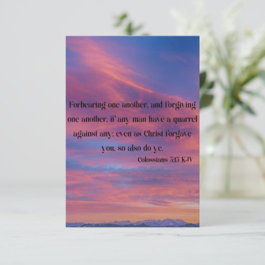 Kolossians 3:13 KJV Bible Verse Pic Flat Gruß Karte (Stehend Vorderseite)
