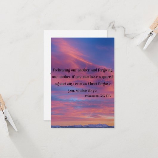 Kolossians 3:13 KJV Bible Verse Pic Flat Gruß Karte (Vorderseite/Rückseite Beispiel)