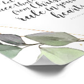 Kolossians 3:15 Verse mit Gold und Pflanze Poster (Ecke)