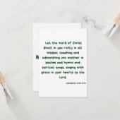 Kolossians 3:16 KJV Bible Verse Flat Greeting Karte (Vorderseite/Rückseite Beispiel)