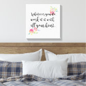 Kolossians 3:23 Canvas Print Leinwanddruck (Insitu (Schlafzimmer))