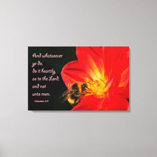 Kolossians 3:23 über Wandkunst Leinwanddruck (Vorderseite)
