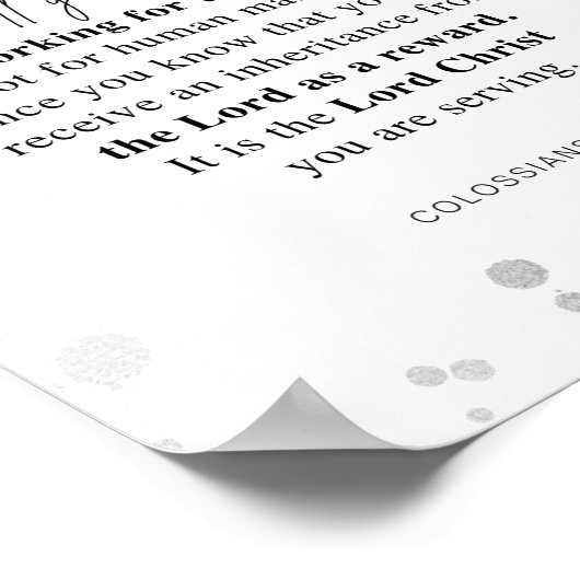 Kolossisten 3:23-24 Arbeiten Sie mit Ihrem ganzen Poster (Ecke)