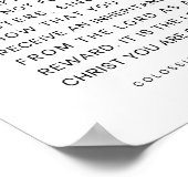 Kolossisten 3:23-24 Arbeiten Sie mit Ihrem ganzen  Poster (Ecke)