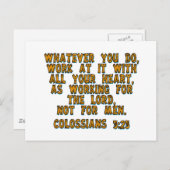 Kolossisten 3:23 postkarte (Vorne/Hinten)