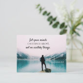 Kolossisten 3:2 Set deinen Verstand auf Dinge oben Postkarte (Stehend Vorderseite)