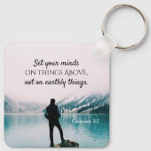 Kolossisten 3:2 Set deinen Verstand auf Dinge oben Schlüsselanhänger (Rückseite)