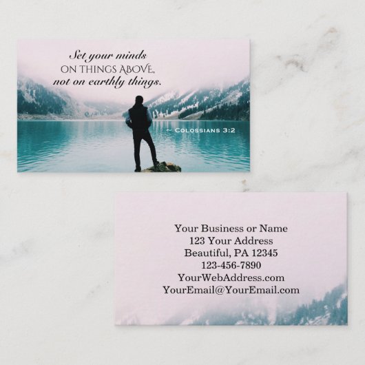 Kolossisten 3:2 Set deinen Verstand auf Dinge oben Visitenkarte (Vorne/Hinten)