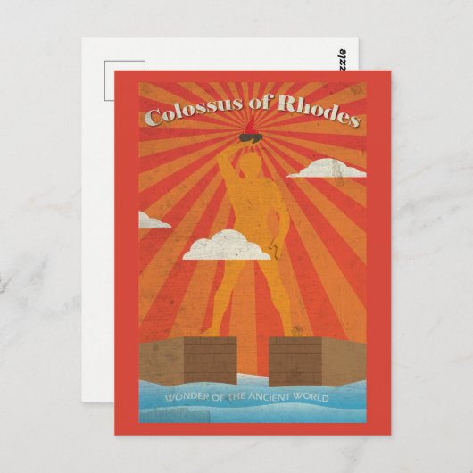 Kolossus von Rhodos, das alte Wunder Postkarte (Vorne/Hinten)