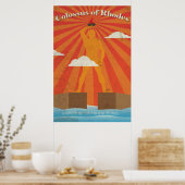 Kolossus von Rhodos, das alte Wunderposter Poster (Küche)