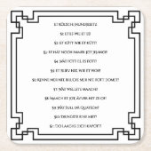 Kölsches Grundgesetz – Köln Cologne Jugendstil Rechteckiger Pappuntersetzer (Vorderseite)