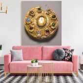 Kolt Medaillon, goldenes Set mit Perlen und Leinwanddruck (Insitu (Wohnzimmer))