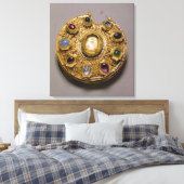 Kolt Medaillon, goldenes Set mit Perlen und Leinwanddruck (Insitu (Schlafzimmer))