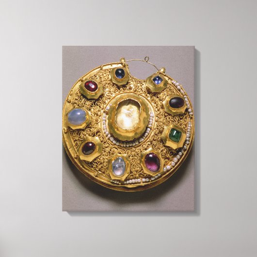 Kolt Medaillon, goldenes Set mit Perlen und Leinwanddruck (Vorderseite)