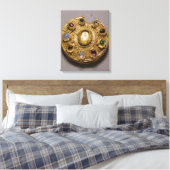 Kolt Medaillon, goldenes Set mit Perlen und Leinwanddruck (Insitu (Schlafzimmer))