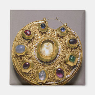 Kolt Medaillon, goldenes Set mit Perlen und Magnet