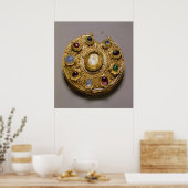 Kolt Medaillon, goldenes Set mit Perlen und Poster (Küche)