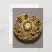 Kolt Medaillon, goldenes Set mit Perlen und Postkarte (Vorne/Hinten)