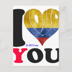 KOLUMBIA FLAGS I LIEBE IHNEN ZOLLBARE PRODUKTE POSTKARTE
