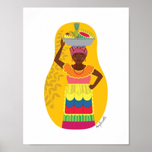 Kolumbianer, Palenquera Cartagena Matryoshka Poste Poster (Vorne)