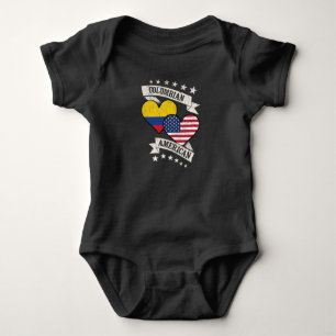 Kolumbianisch-amerikanische Herzflaggen Kolumbien Baby Strampler