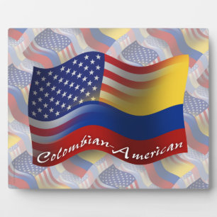 kolumbianisch-amerikanische Wave Flag Fotoplatte