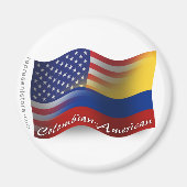 kolumbianisch-amerikanische Wave Flag Magnet (Vorne)