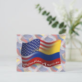 kolumbianisch-amerikanische Wave Flag Postkarte (Stehend Vorderseite)