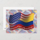 kolumbianisch-amerikanische Wave Flag Postkarte (Vorne/Hinten)