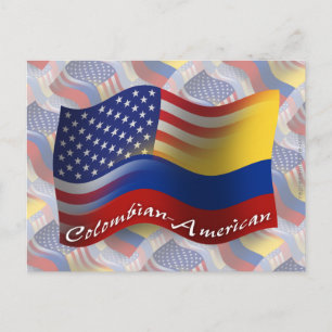 kolumbianisch-amerikanische Wave Flag Postkarte
