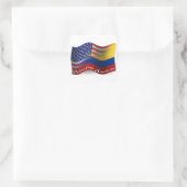 kolumbianisch-amerikanische Wave Flag Quadratischer Aufkleber (Tasche)