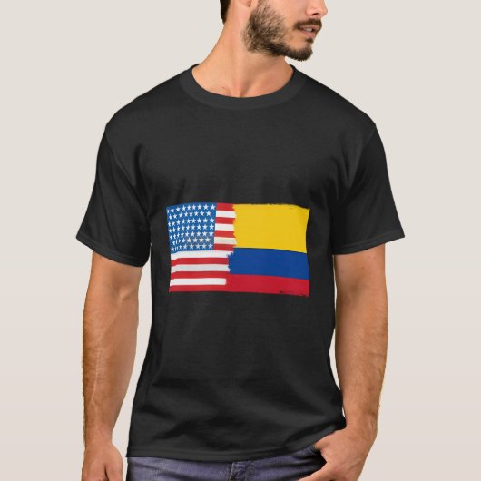Kolumbianische Amerikanerin Halbe Kolumbien Halbam T-Shirt (Vorderseite)