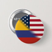 kolumbianische amerikanische Flagge | Hälfte Kolum Button (Vorne & Hinten)